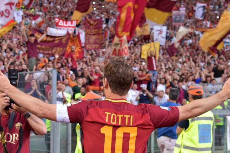 totti davanti alla curva romanista
